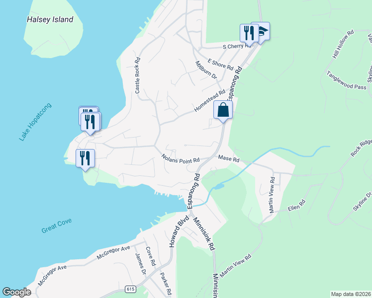 map of restaurants, bars, coffee shops, grocery stores, and more near 28 Willis Street in Jefferson