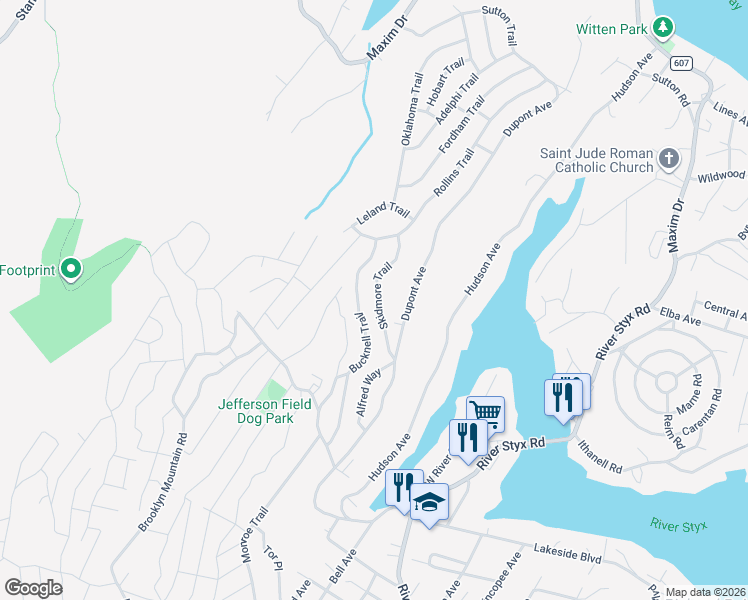 map of restaurants, bars, coffee shops, grocery stores, and more near 30 Skidmore Trail in Hopatcong
