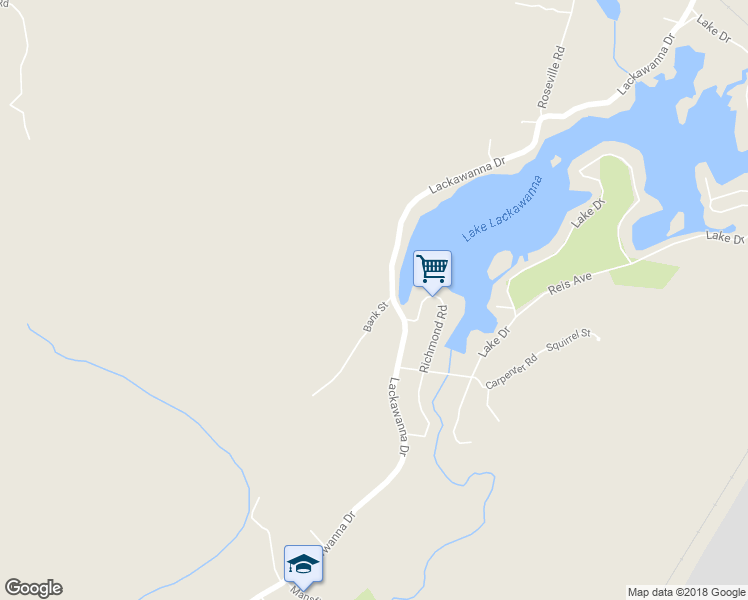 map of restaurants, bars, coffee shops, grocery stores, and more near 4 Bank Street in Stanhope