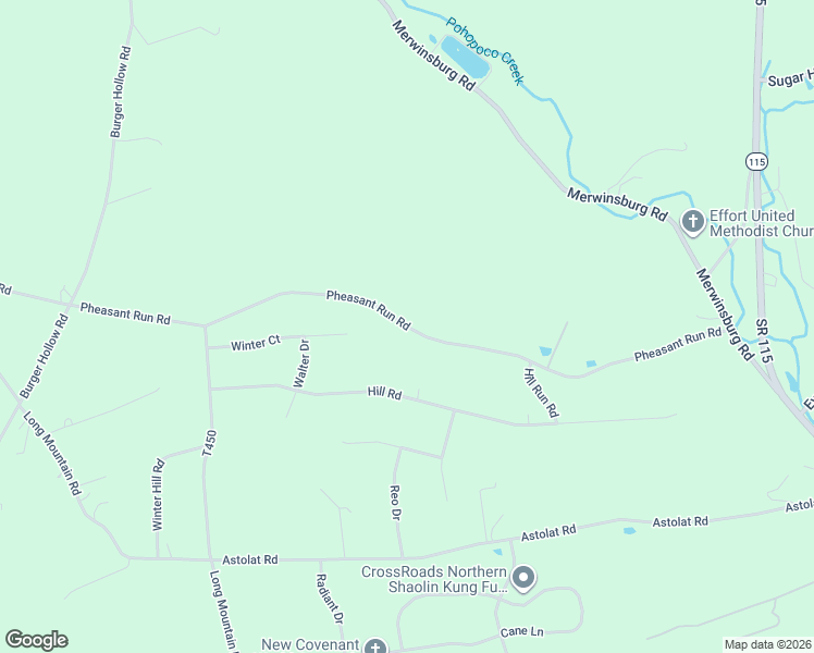 map of restaurants, bars, coffee shops, grocery stores, and more near Pheasant Run Road in Effort