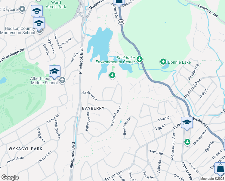 map of restaurants, bars, coffee shops, grocery stores, and more near 54 Split Rock Lane in New Rochelle