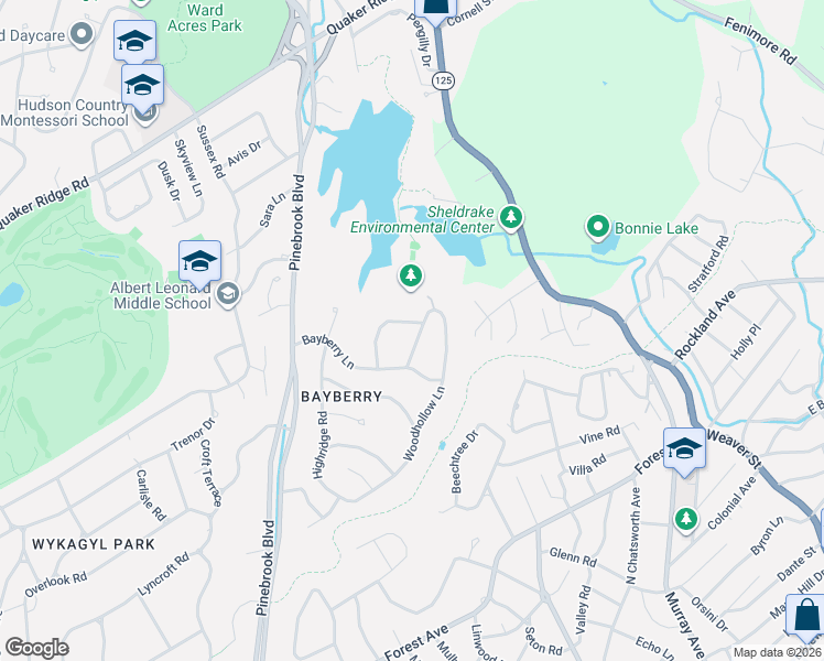 map of restaurants, bars, coffee shops, grocery stores, and more near 54 Split Rock Lane in New Rochelle