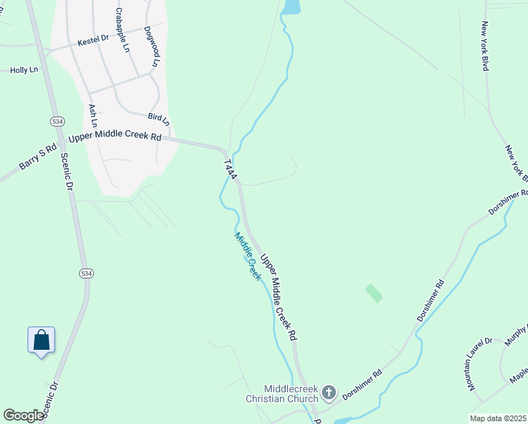 map of restaurants, bars, coffee shops, grocery stores, and more near 782 Upper Middle Creek Road in Kunkletown