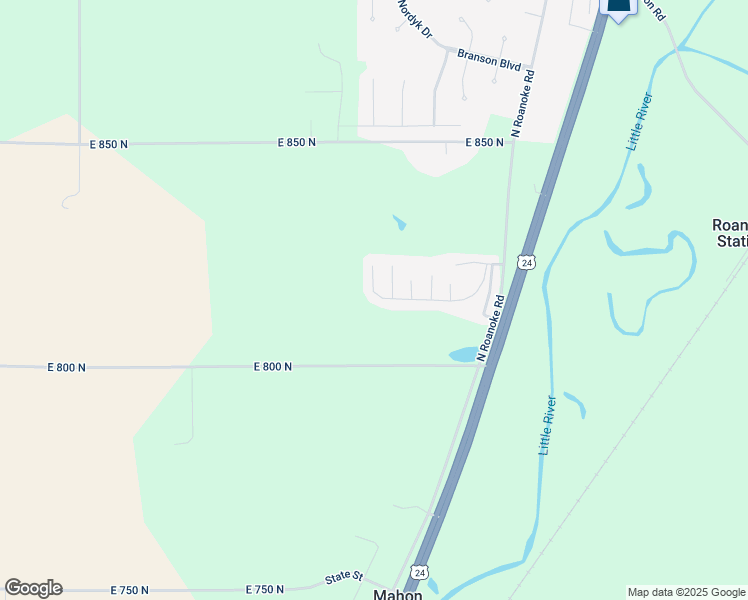 map of restaurants, bars, coffee shops, grocery stores, and more near 25 Castle Hill Drive in Roanoke