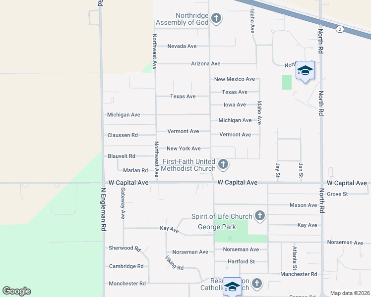 map of restaurants, bars, coffee shops, grocery stores, and more near 4252 New York Avenue in Grand Island