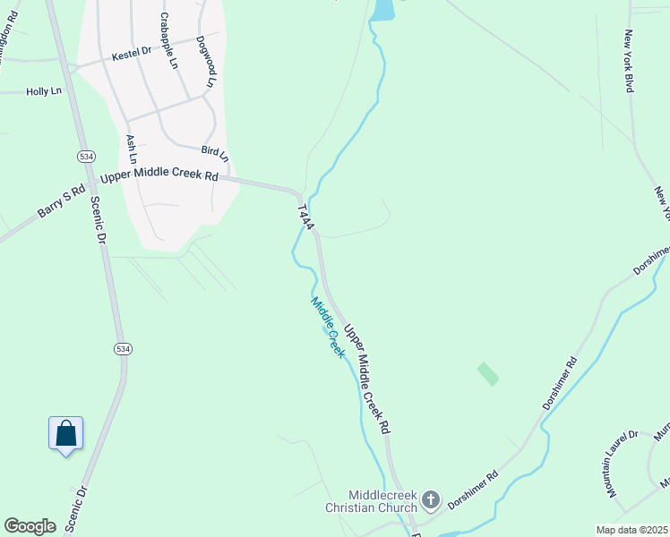 map of restaurants, bars, coffee shops, grocery stores, and more near 782 Upper Middle Creek Road in Kunkletown