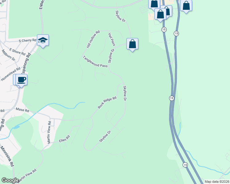 map of restaurants, bars, coffee shops, grocery stores, and more near 404 Rock Ridge Rd in Jefferson