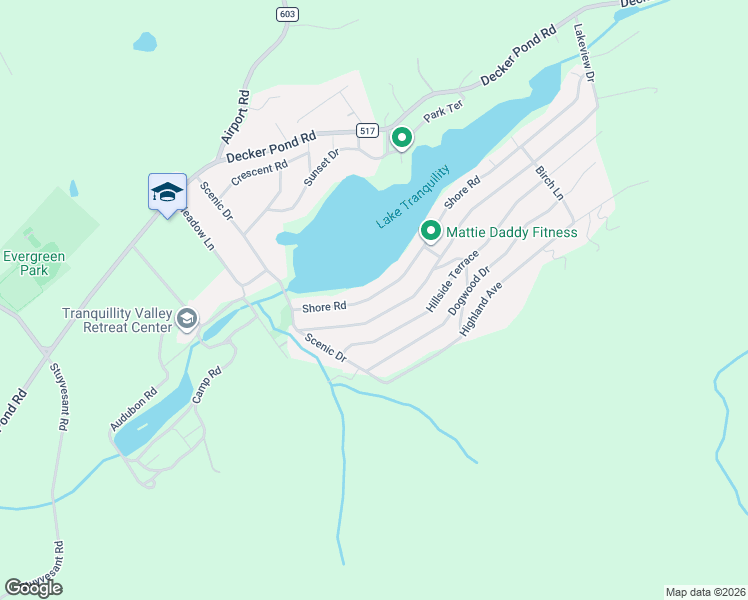 map of restaurants, bars, coffee shops, grocery stores, and more near 88 Shore Road in Green Township