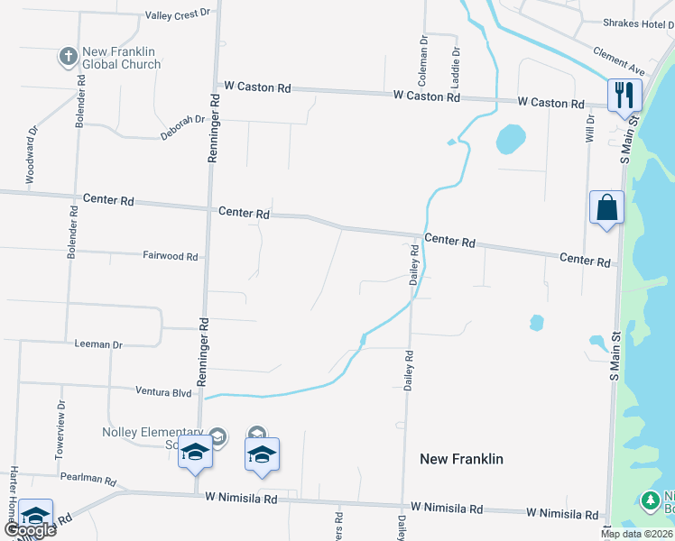 map of restaurants, bars, coffee shops, grocery stores, and more near 5235 Kaylin Drive in Akron