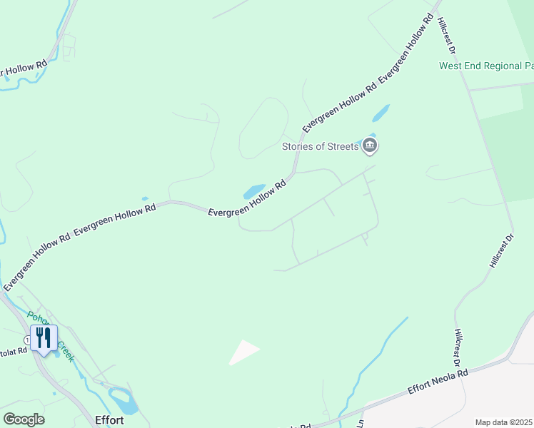 map of restaurants, bars, coffee shops, grocery stores, and more near 182 Comanche Pines Road in Effort