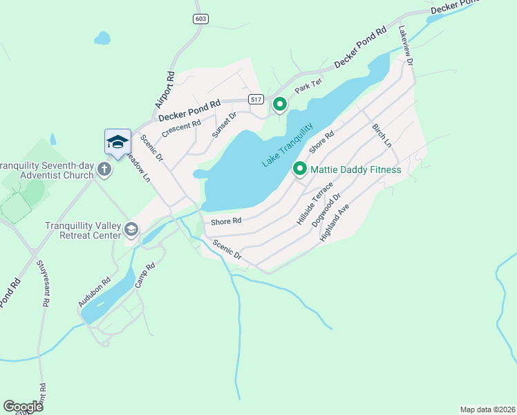 map of restaurants, bars, coffee shops, grocery stores, and more near 88 Shore Road in Green Township
