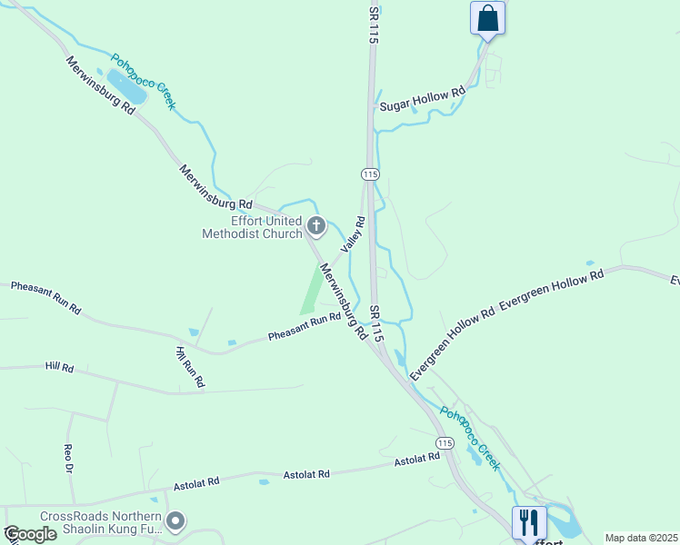 map of restaurants, bars, coffee shops, grocery stores, and more near 156 Merwinsburg Road in Effort