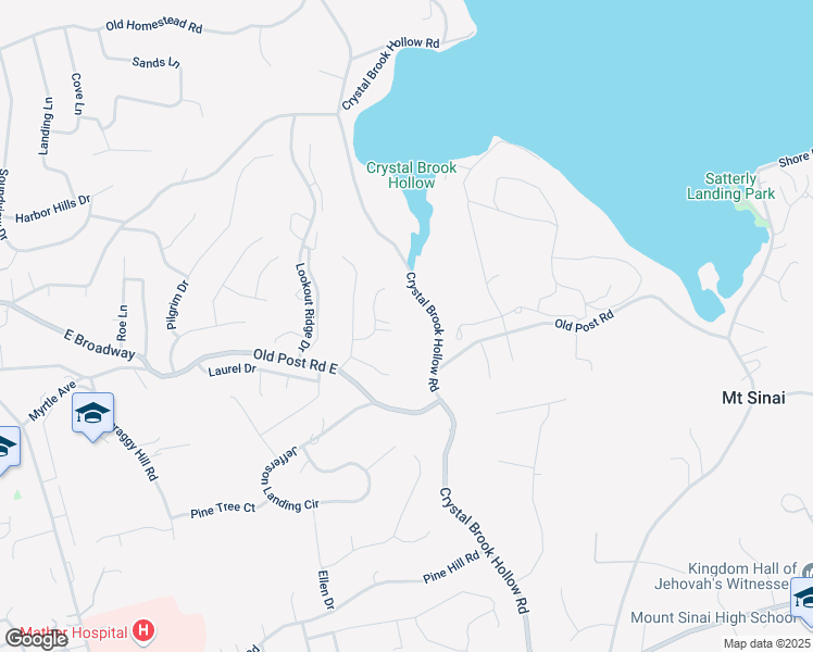map of restaurants, bars, coffee shops, grocery stores, and more near 36 Crystal Brook Hollow Road in Port Jefferson