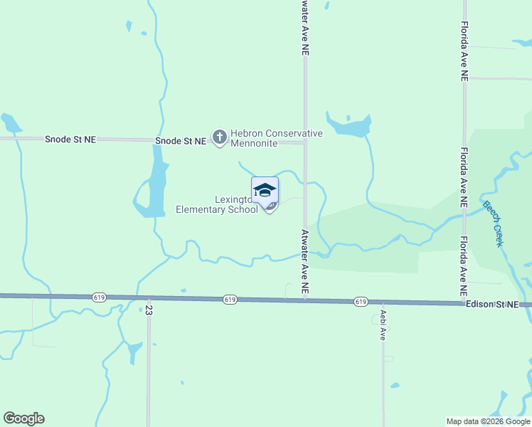 map of restaurants, bars, coffee shops, grocery stores, and more near 12333 Atwater Avenue Northeast in Alliance