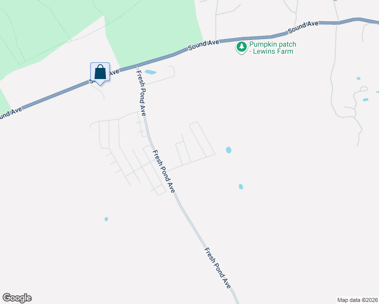 map of restaurants, bars, coffee shops, grocery stores, and more near 303 East 1st Street in Calverton