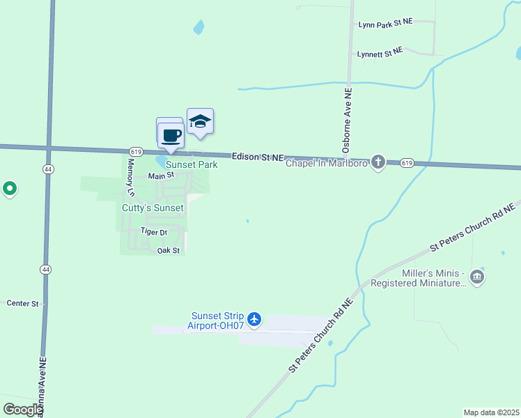 map of restaurants, bars, coffee shops, grocery stores, and more near 8352 Edison Street Northeast in Louisville