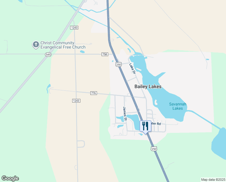 map of restaurants, bars, coffee shops, grocery stores, and more near 1342 McClain Road in Ashland