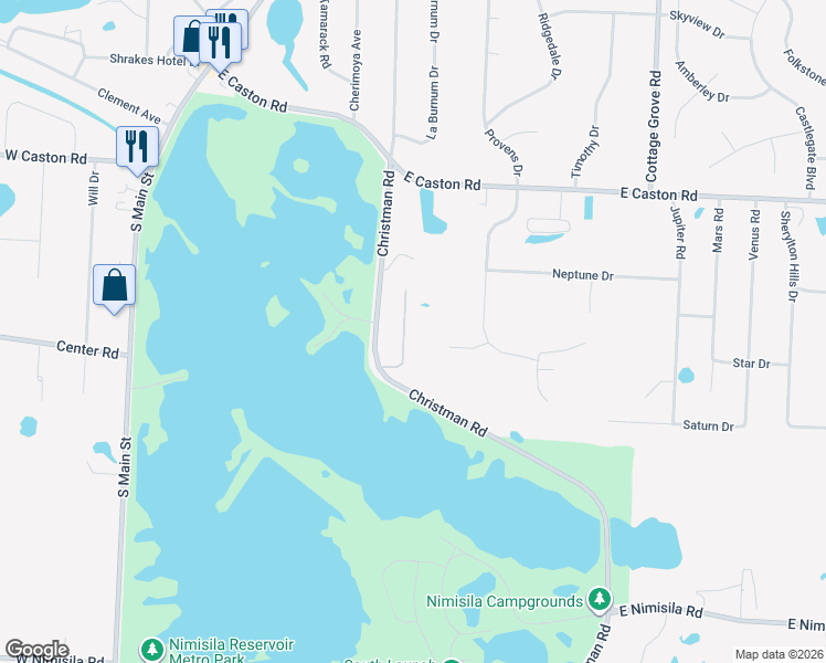 map of restaurants, bars, coffee shops, grocery stores, and more near 4953 Stevens Road in Akron
