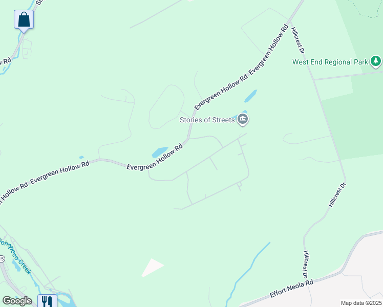 map of restaurants, bars, coffee shops, grocery stores, and more near 152 Comanche Pines Road in Effort