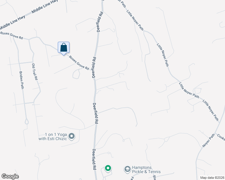 map of restaurants, bars, coffee shops, grocery stores, and more near 1593 Deerfield Road in Water Mill