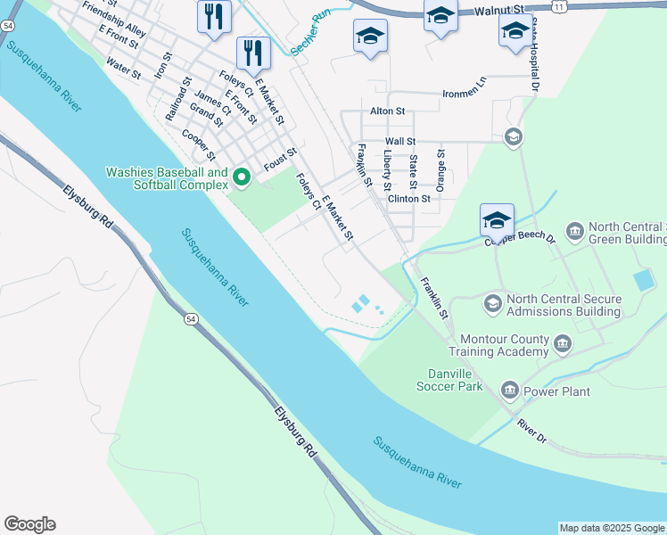 map of restaurants, bars, coffee shops, grocery stores, and more near in Danville