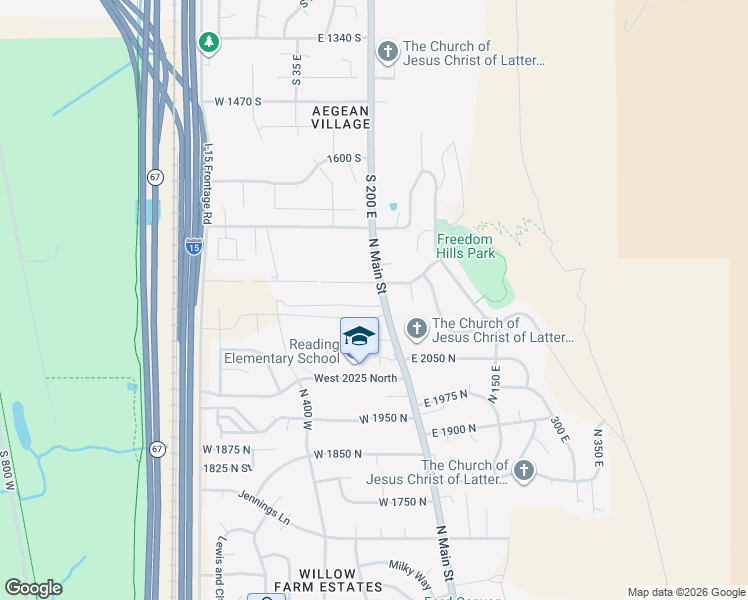 map of restaurants, bars, coffee shops, grocery stores, and more near 55 West 2150 North in Centerville