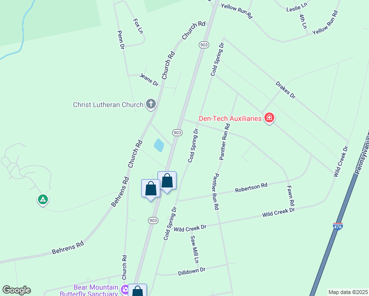 map of restaurants, bars, coffee shops, grocery stores, and more near 108 Cold Spring Drive in Jim Thorpe
