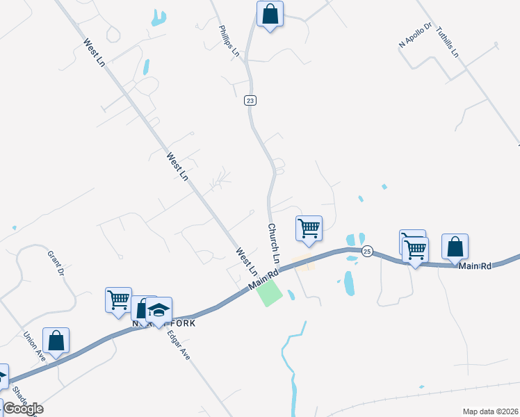 map of restaurants, bars, coffee shops, grocery stores, and more near 49 Caroline Court in Riverhead