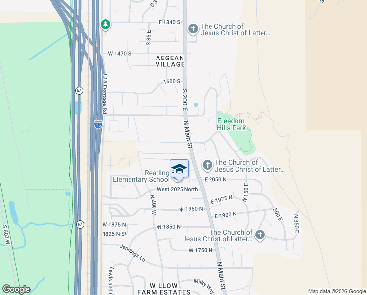 map of restaurants, bars, coffee shops, grocery stores, and more near 55 W 2150 N in Centerville