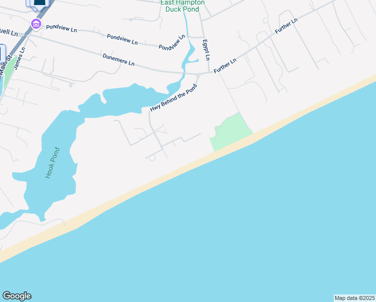 map of restaurants, bars, coffee shops, grocery stores, and more near 35 East Dune Lane in East Hampton