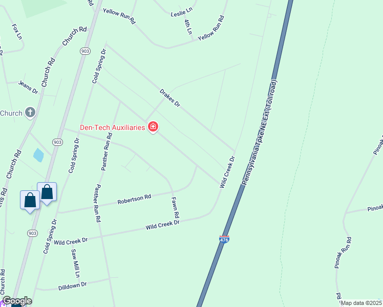map of restaurants, bars, coffee shops, grocery stores, and more near 107 Pin Oak Drive in Jim Thorpe