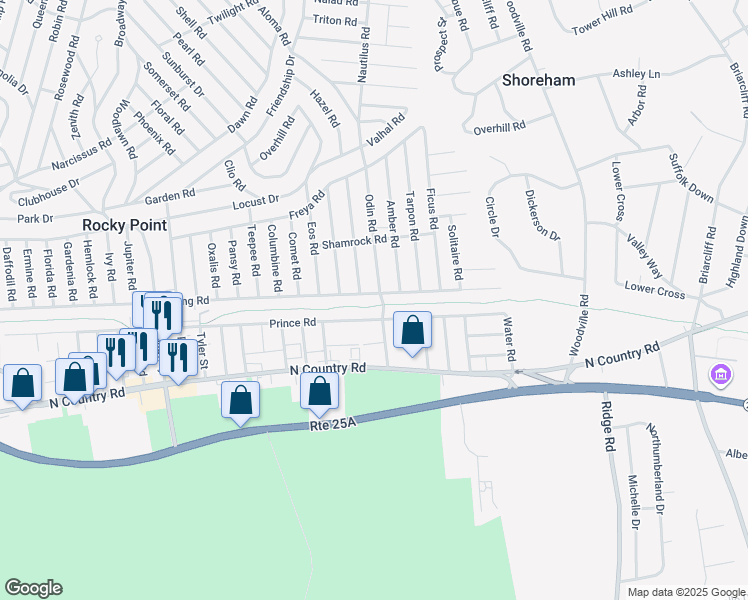 map of restaurants, bars, coffee shops, grocery stores, and more near 178 King Road in Rocky Point