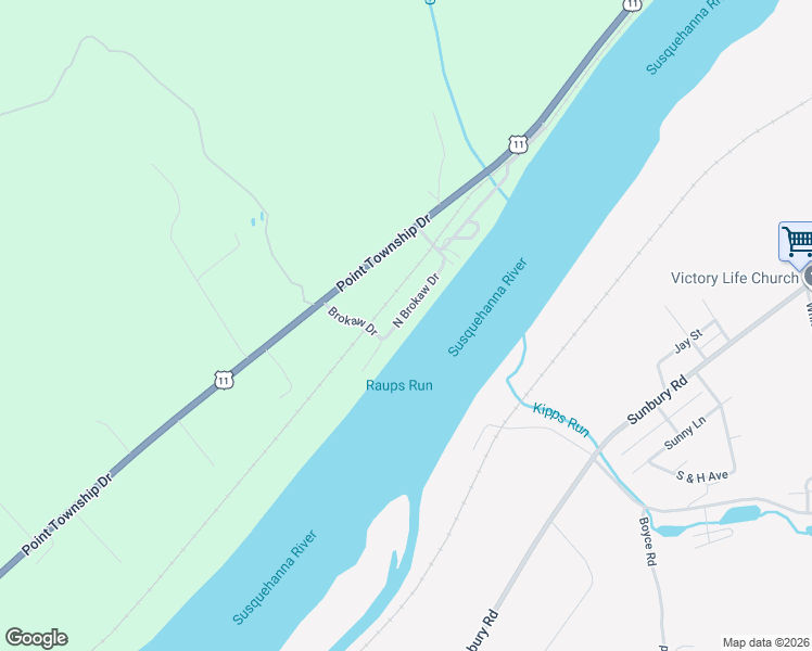 map of restaurants, bars, coffee shops, grocery stores, and more near Brokaw Drive in Northumberland