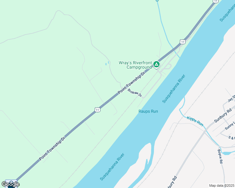 map of restaurants, bars, coffee shops, grocery stores, and more near 3601 Point Township Drive in Northumberland