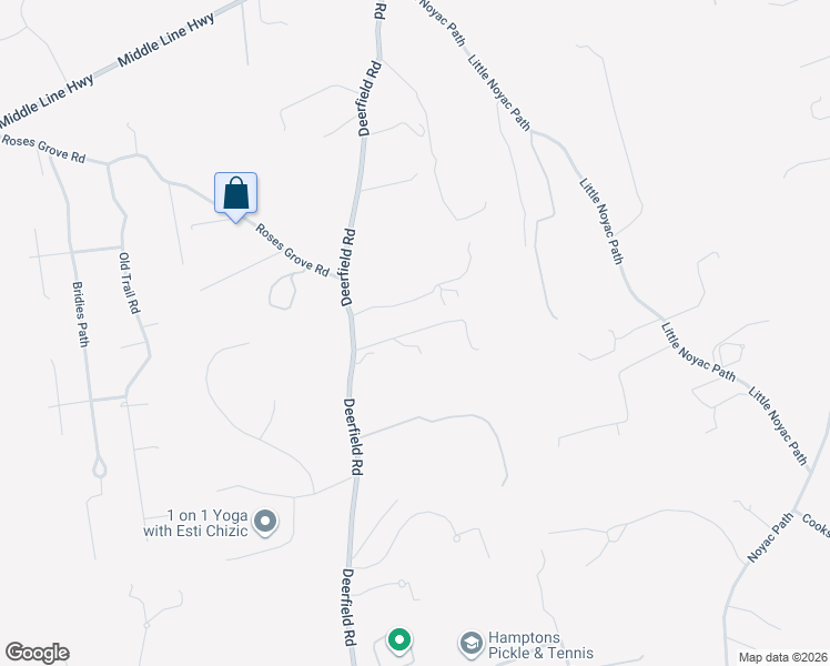 map of restaurants, bars, coffee shops, grocery stores, and more near 1593 Deerfield Road in Water Mill