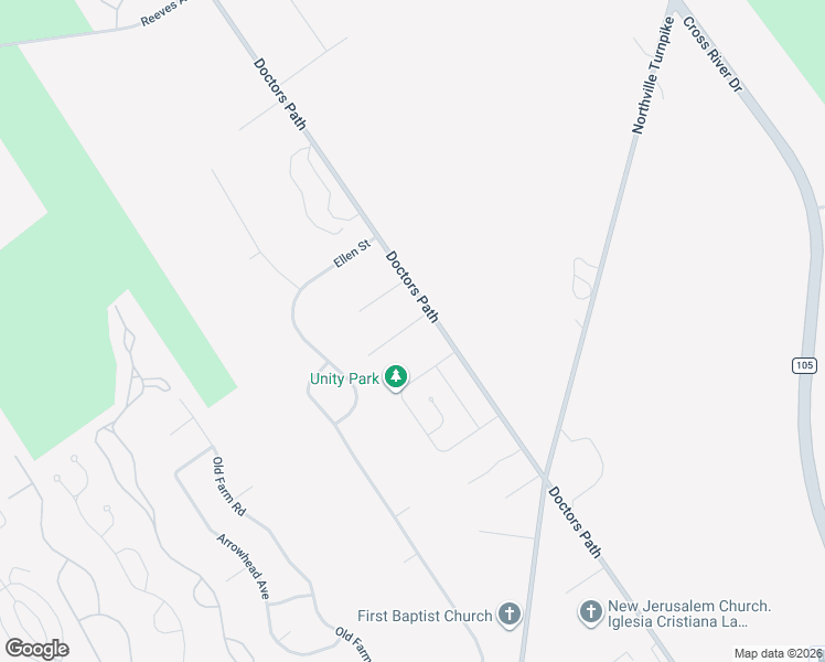 map of restaurants, bars, coffee shops, grocery stores, and more near 35 Oak Drive in Riverhead