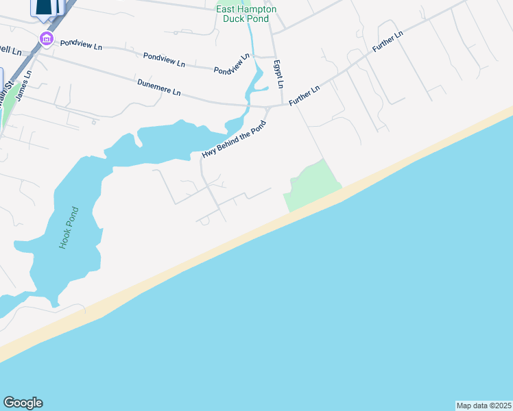 map of restaurants, bars, coffee shops, grocery stores, and more near 35 East Dune Lane in East Hampton