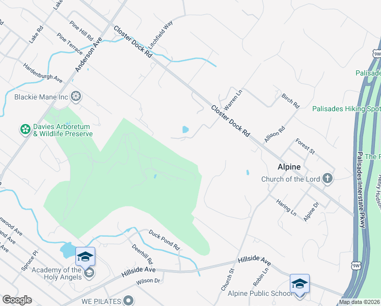 map of restaurants, bars, coffee shops, grocery stores, and more near 910 Closter Dock Road in Alpine