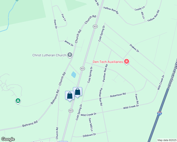 map of restaurants, bars, coffee shops, grocery stores, and more near 96 Cold Spring Drive in Jim Thorpe