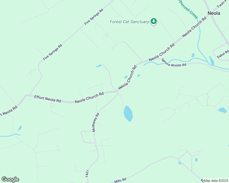 map of restaurants, bars, coffee shops, grocery stores, and more near 905 Effort Neola Road in Stroudsburg