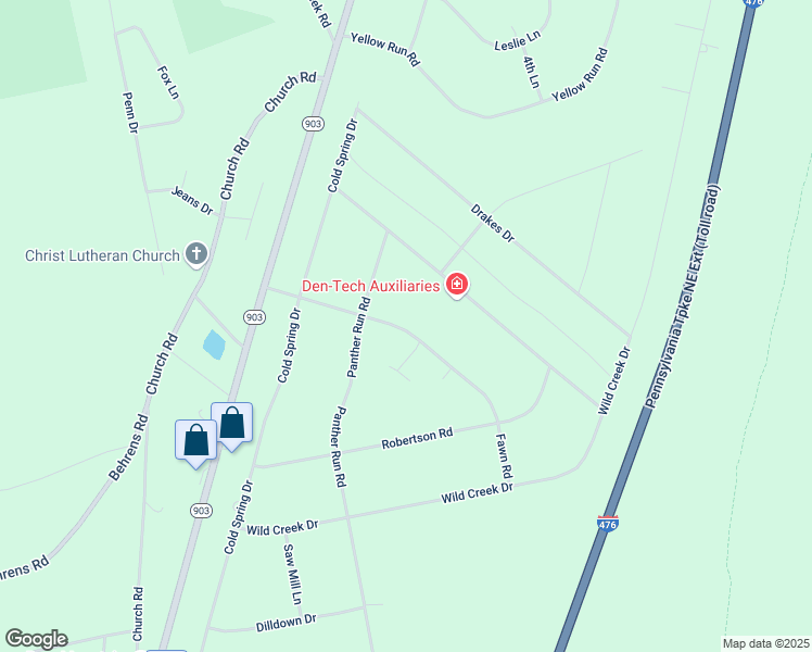 map of restaurants, bars, coffee shops, grocery stores, and more near 63 Fawn Road in Jim Thorpe