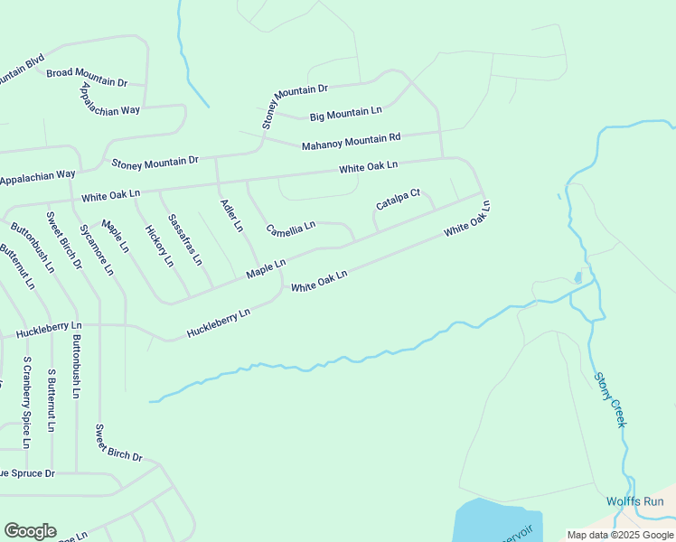 map of restaurants, bars, coffee shops, grocery stores, and more near White Oak Lane in Luzerne County