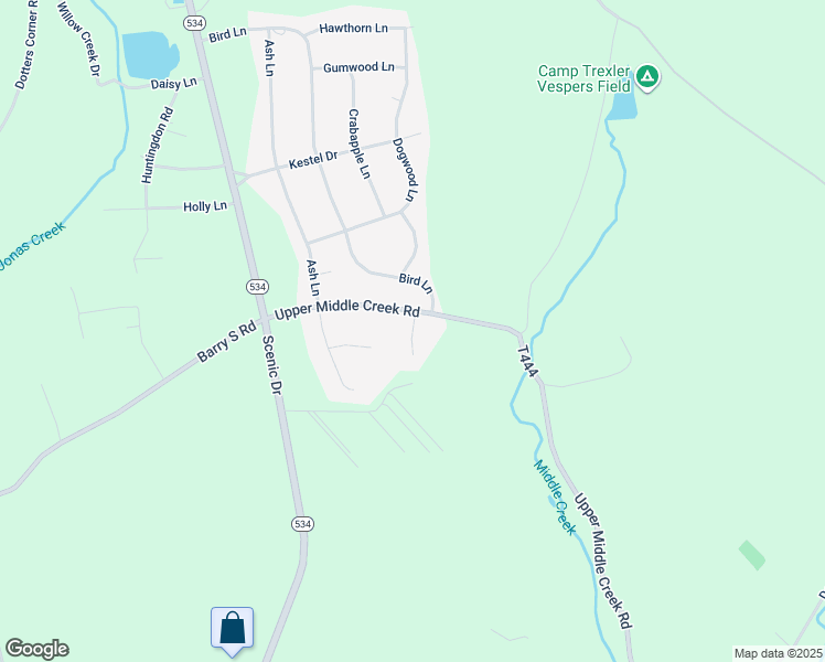 map of restaurants, bars, coffee shops, grocery stores, and more near Elm Lane in Monroe County