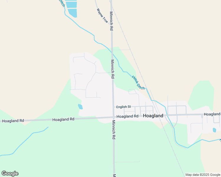 map of restaurants, bars, coffee shops, grocery stores, and more near 14512 Minnich Road in Hoagland