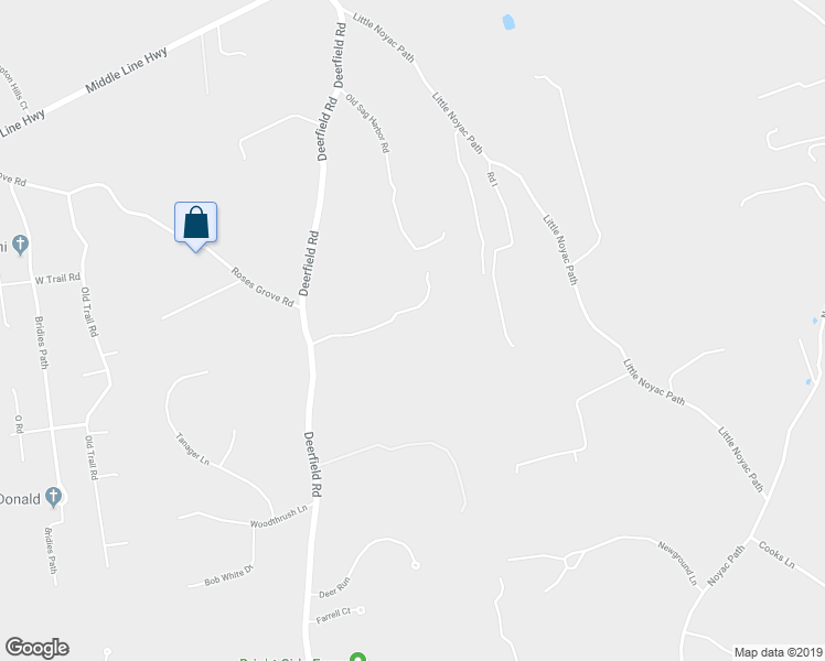 map of restaurants, bars, coffee shops, grocery stores, and more near 1629 Deerfield Road in Water Mill