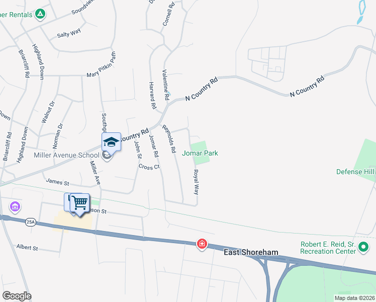 map of restaurants, bars, coffee shops, grocery stores, and more near 12 Royal Way in Shoreham