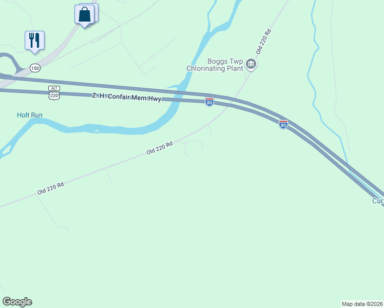 map of restaurants, bars, coffee shops, grocery stores, and more near White Pine Lane in Bellefonte