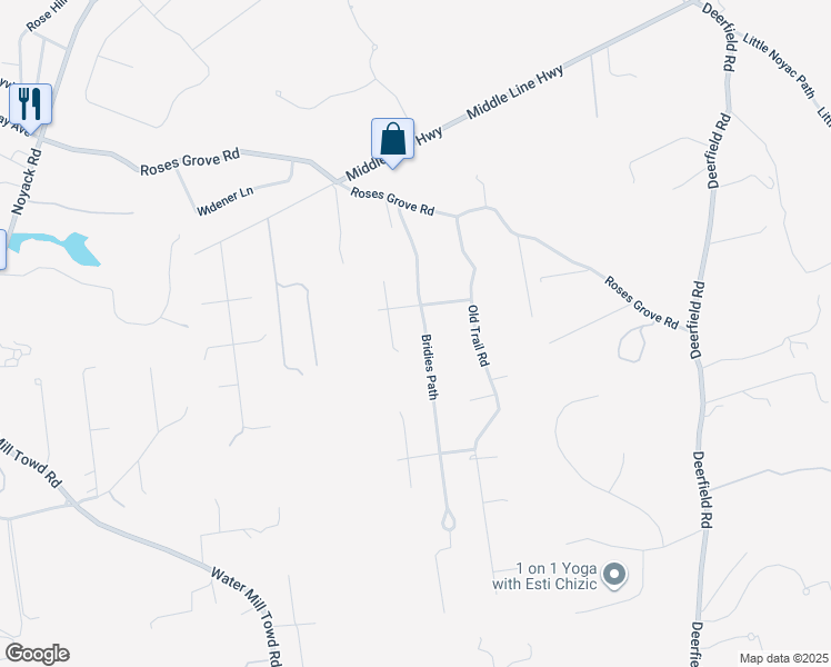 map of restaurants, bars, coffee shops, grocery stores, and more near 61 Bridies Path in Southampton