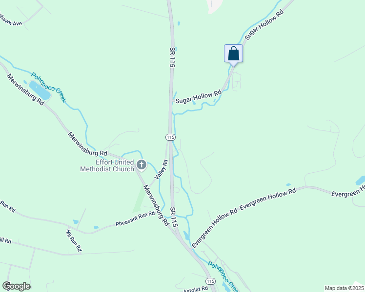 map of restaurants, bars, coffee shops, grocery stores, and more near Sleepy Hollow Road in Effort