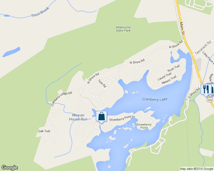 map of restaurants, bars, coffee shops, grocery stores, and more near 3 La-Bo-Ga Trail in Byram Township
